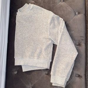 Forever 21 Cropped Ribbed Velour Sweater